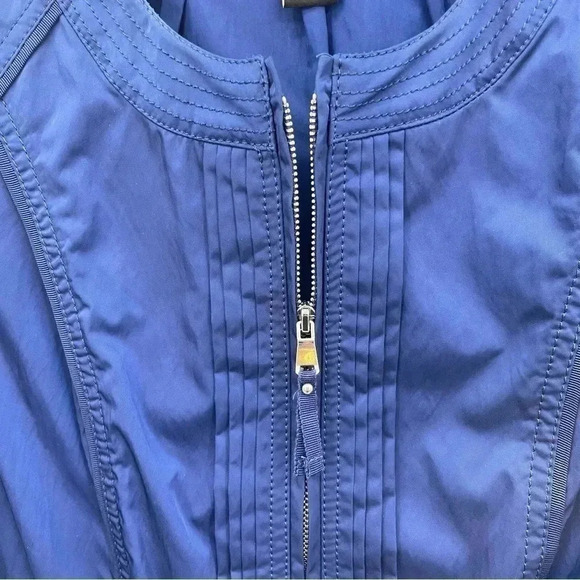 WHBM Women's Short Jacket Size 0 Blue Lightweight Zip Up Pockets 3/4 Sleeve - Picture 3 of 12